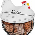 Cesto Galinha Porta Ovos Cerâmica Decorativo 12 Ovos Amarelo