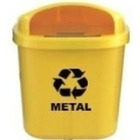 Cesto Individual Coleta Seletiva 40l Poste Parede Amarelo Cin