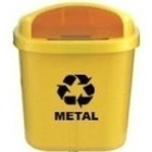 Cesto Individual Coleta Seletiva 40l Poste Parede Marrom Verde