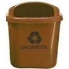 Cesto Individual Coleta Seletiva 40l Poste Parede Marrom Verm