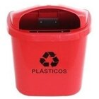 Cesto Individual Coleta Seletiva 40l Poste Parede Vermelho Az
