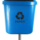 Cesto Individual Lixeira Coleta Seletiva 40 Litros Com Poste