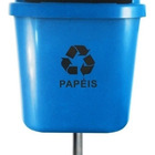 Cesto Individual Lixeira Coleta Seletiva 40 Litros Com Poste