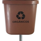 Cesto Individual Lixeira Coleta Seletiva 40 Litros Com Poste