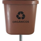 Cesto Individual Lixeira Coleta Seletiva 40 Litros Com Poste