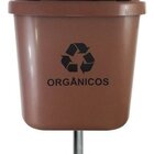 Cesto Individual Lixeira Coleta Seletiva 40l Poste Amarelo Pr