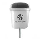 Cesto Individual Lixeira Coleta Seletiva 40l Poste Amarelo Pr