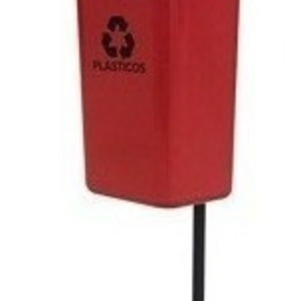 Cesto Individual Para Coleta Seletiva De 50 Litros Com Poste