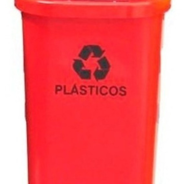 Cesto Individual Para Coleta Seletiva Vermelho Sem Poste 50l