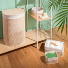 Cesto Lambri Madeira Off White 10L 23x23x10cm Oikos