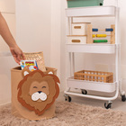 Cesto Organizador Leão de Feltro Marrom Redondo 35x35x35cm Oikos