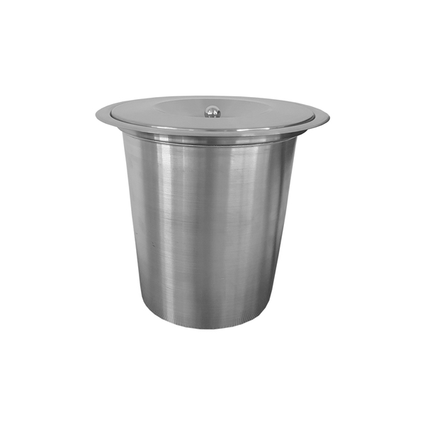 Cesto Lixeira De Embutir 3 Litros Inox Escovado E Alumínio