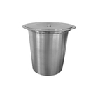 Cesto Lixeira De Embutir 8 Litros Inox Escovado E Alumínio