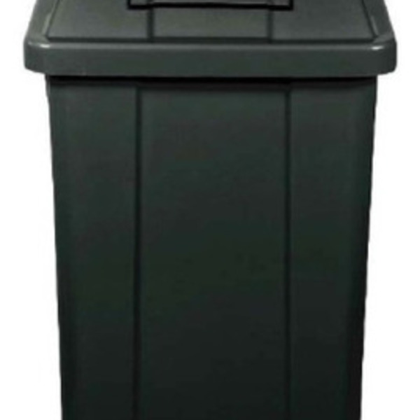 Cesto Lixeira Quadrado Com Tampa Vai-vem 100l Preto