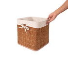Cesto Madeira Natural Lambri Campo 10L 31x31x31cm Oikos