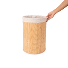Cesto Madeira Natural Redondo 10L 34x34x50cm Oikos