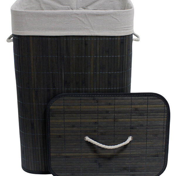 Cesto Multiuso Bambu Organizador Roupa Suja Dobrável 72lts