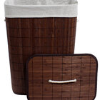 Cesto Multiuso Bambu Organizador Roupa Suja Dobrável 72lts