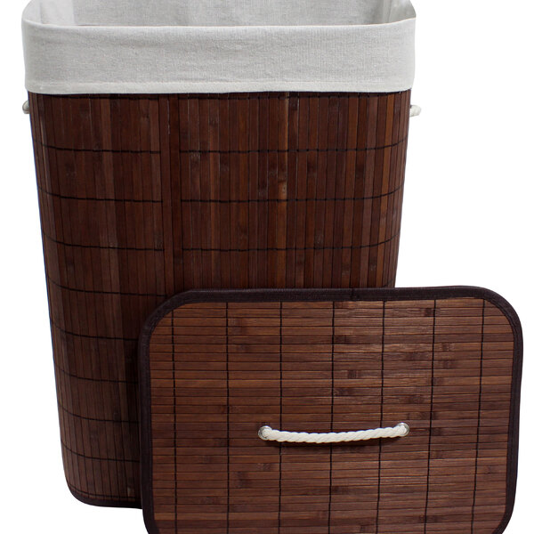 Cesto Multiuso Bambu Organizador Roupa Suja Dobrável 72lts