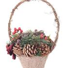 Cesto Natural Alça Decorativo 22x31cm Decoração De Natal