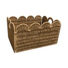 Cesto Ondulado com Alças Retangular Bege 38 x 26 x 21 Oikos