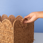 Cesto Organizador Ondulado de Corda Natural Retangular com Alças 26x21x38cm Oikos