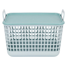 Cesto Organizador 15L Telado com Tampa Plástico Verde Oikos