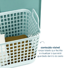 Cesto Organizador 15L Telado com Tampa Plástico Verde Oikos