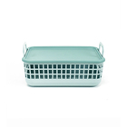 Cesto Organizador 9L Telado com Tampa Plástico Verde Oikos