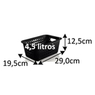 Cesto Organizador  Plástico Preto 4,5L 12,5x29x19,5cm Organize Martiplast