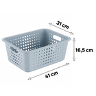Cesto Organizador Azul Glacial Plástico 16,5x31x41cm OU
