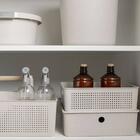 Cesto Organizador Baixo Bege Flow 34x27x9cm 8,2l Lavanderia C