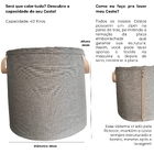 Cesto Organizador Balaio Cinza Araçari Para Mantas