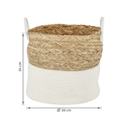 Cesto Organizador Fibra e Algodão Bege 34x38x38 cm Seagrass YOI
