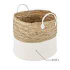 Cesto Organizador Fibra e Algodão Bege 34x38x38 cm Seagrass YOI
