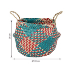 Cesto Organizador Palha Bege 38x30x30 cm Seagrass Colors Mek