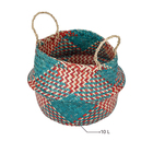 Cesto Organizador Palha Bege 40x35x35 cm Seagrass Colors Mek