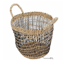 Cesto Organizador Fibra Bege e Preto 31x30x30 cm Étinico Mek