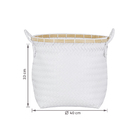 Cesto Organizador Plástico e Bambu Branco 33x40x33 cm Oikos
