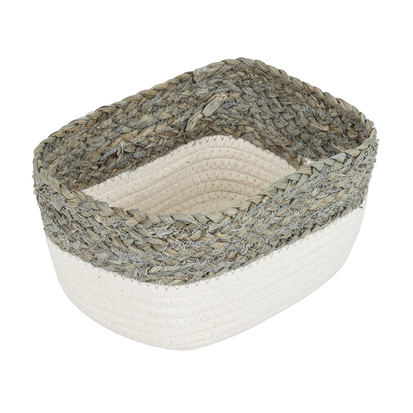 Cesto Organizador Cordas Cinza 16x12,5x20 cm Duo Oikos