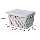 Cesto Organizador Cinza 17 Litros Com Tampa