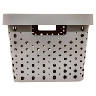 Cesto Organizador Cinza 17 Litros Com Tampa