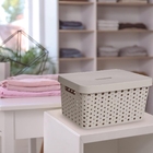 Cesto Organizador Cinza 17 Litros Com Tampa