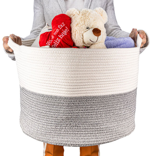 Cesto Organizador De Corda Algodão Para Sala Artiko Decor+ Gr