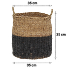 Cesto Organizador de Fibra com Alça 35x35cm Orgânico Preto YOI