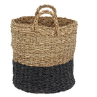 Cesto Organizador de Fibra com Alça 35x35cm Orgânico Preto YOI