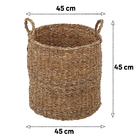 Cesto Organizador de Fibra com Alça 45x45cm Orgânico YOI