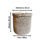 Cesto Organizador De Palha Natural Com Tampa 30x30x30