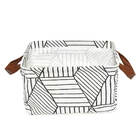 Cesto Organizador Dobrável De Tecido Estampado Alça De Couro