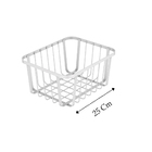 Cesto Organizador Em Metal 25 Cm Branco Metalla Yoi